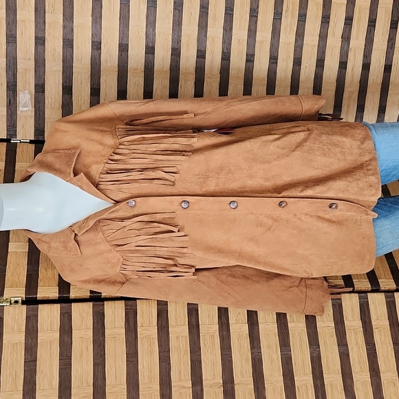 Reba Jackets & Blazers - NWT! Reba fringe jacket faux suede